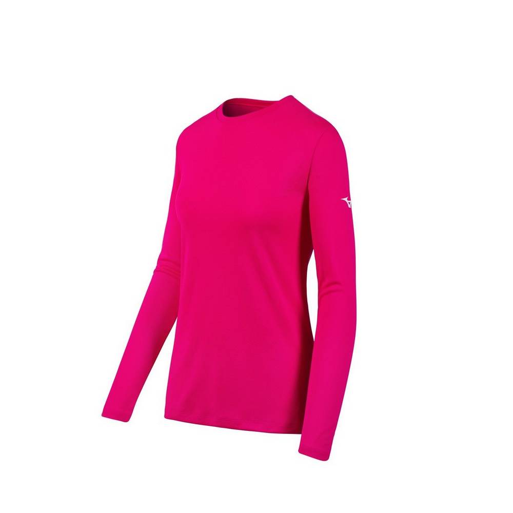 Mizuno Long Sleeve - Bayan Tişört - Pembe Türkiye (NOQDAT-196)